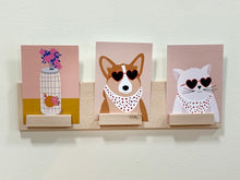 Charger l'image dans la galerie, Porte-Cartes mural aimanté en bois brut