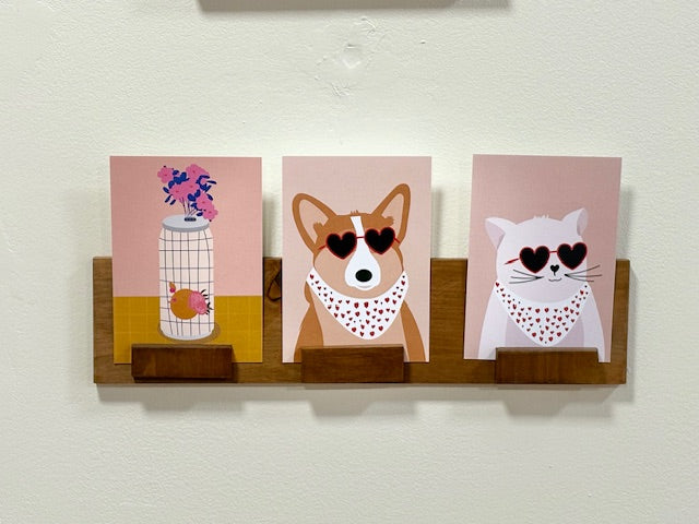 Porte-Cartes mural aimanté & teinté au Brou de Noix